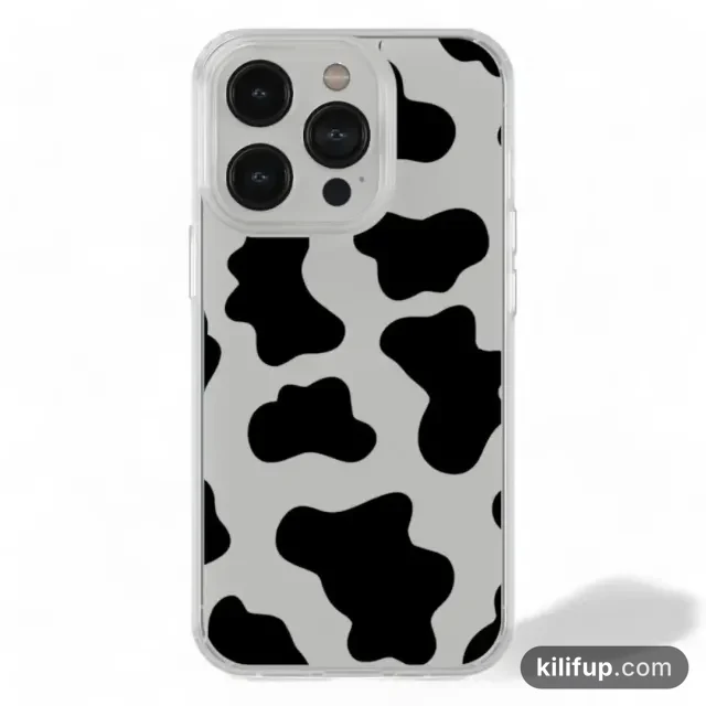 Cow Şeffaf Telefon Kılıfı – iPhone ve Samsung model seçenekli