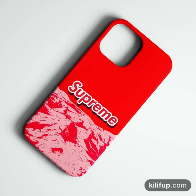All Red Supreme Telefon Kılıfı – iPhone ve Samsung model seçenekli