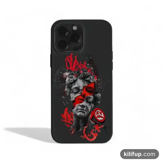 Blood Siyah Telefon Kılıfı – iPhone ve Samsung model seçenekli
