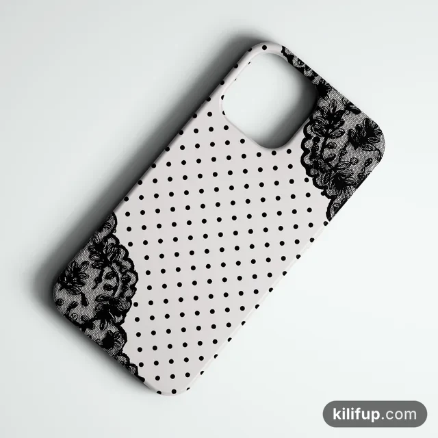 Noir Lace Telefon Kılıfı – iPhone ve Samsung model seçenekli
