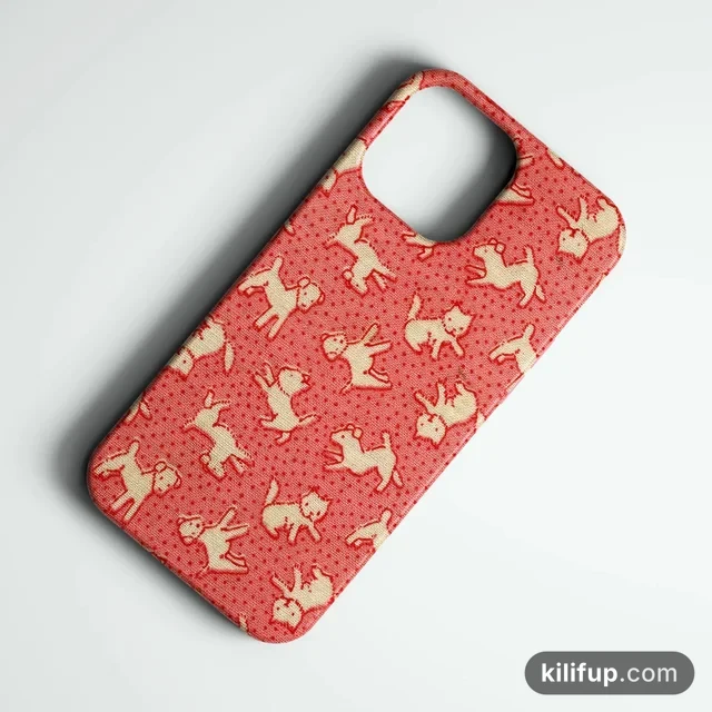 Retro Red Paws Telefon Kılıfı – iPhone ve Samsung model seçenekli