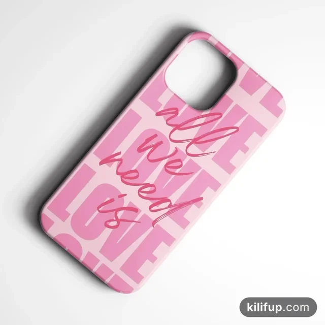 All We Need Is Love Pembe Telefon Kılıfı – iPhone ve Samsung model seçenekli