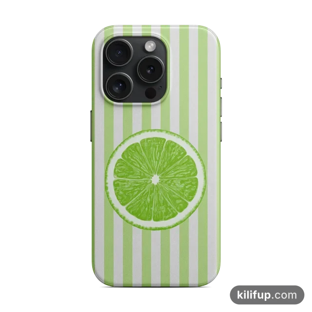 Çizgili Lime Açık Yeşil Telefon Kılıfı