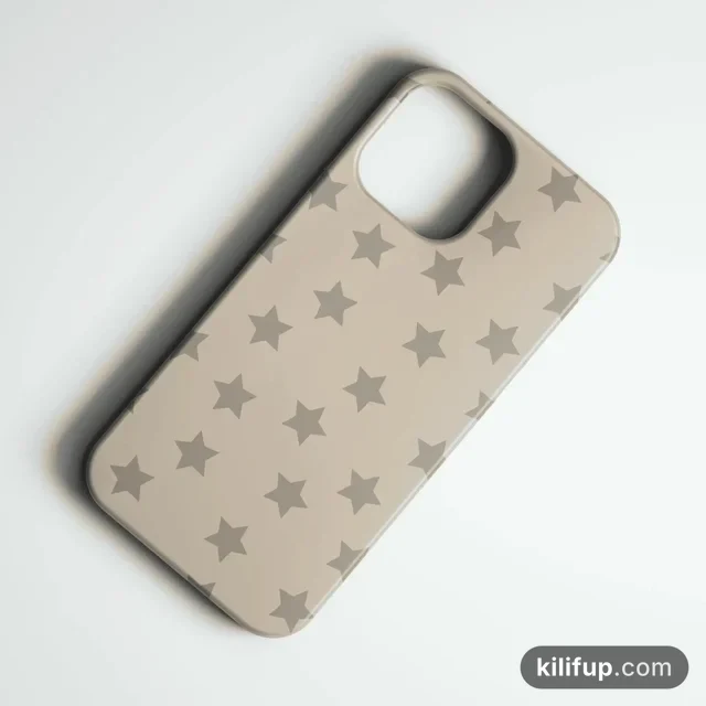 Stars Bej Telefon Kılıfı – iPhone ve Samsung model seçenekli