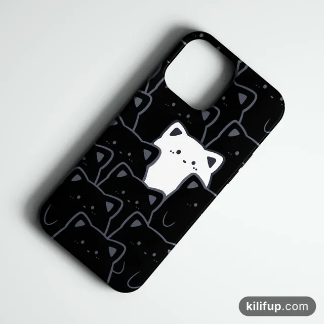 Cat Couple white cat Telefon Kılıfı – iPhone ve Samsung model seçenekli