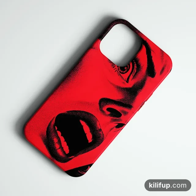 Red Scream Telefon Kılıfı – iPhone ve Samsung model seçenekli