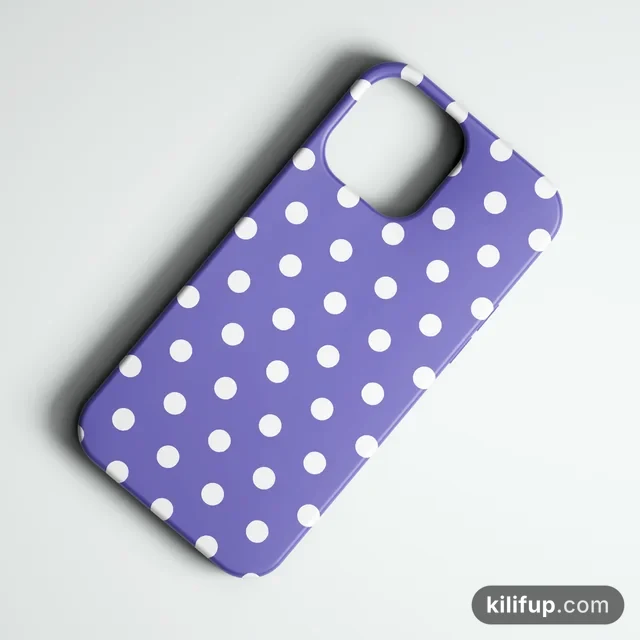 Classic Polka Lila Telefon Kılıfı – iPhone ve Samsung model seçenekli