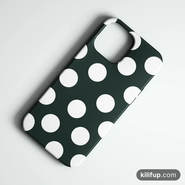 Bold Polka Koyu Yeşil Telefon Kılıfı – iPhone ve Samsung model seçenekli